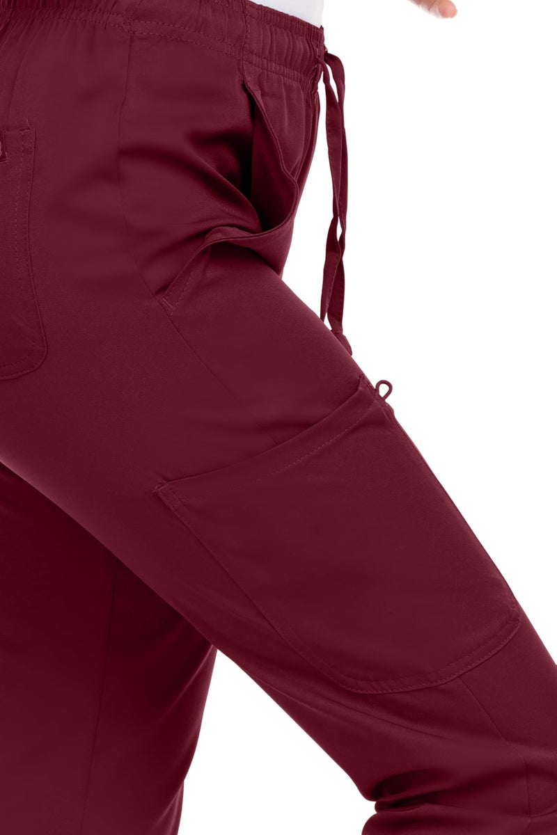 MediChic Womenâ€™s Medical Scrub Jogger Pants â€“ 4 Pockets, 4-Way Stretch, Moisture-Wicking, Anti-Wrinkle, Soft Flex Fabric Wine - Image 5